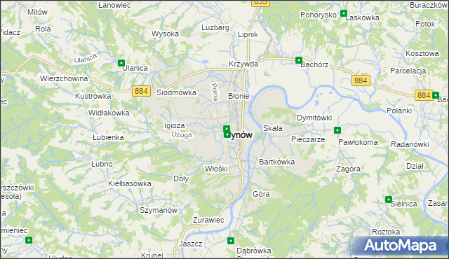 mapa Dynów, Dynów na mapie Targeo