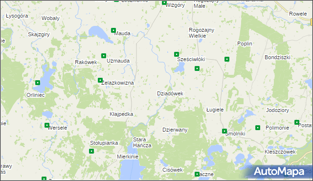 mapa Dziadówek, Dziadówek na mapie Targeo