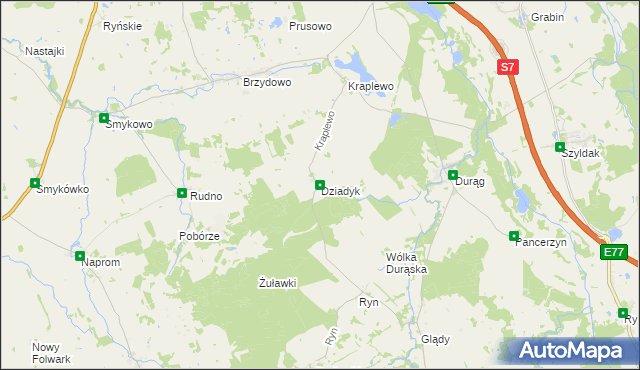 mapa Dziadyk, Dziadyk na mapie Targeo