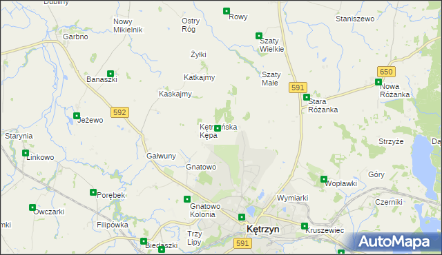 mapa Działki gmina Kętrzyn, Działki gmina Kętrzyn na mapie Targeo
