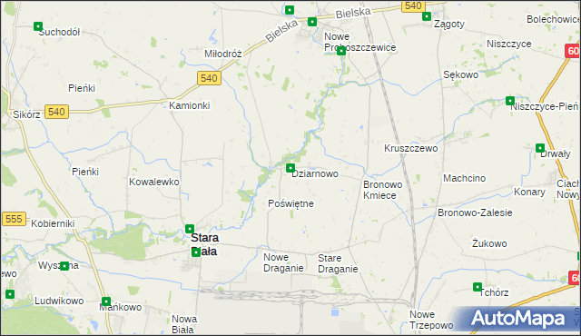 mapa Dziarnowo gmina Stara Biała, Dziarnowo gmina Stara Biała na mapie Targeo