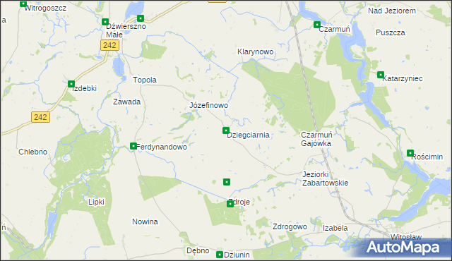 mapa Dziegciarnia, Dziegciarnia na mapie Targeo