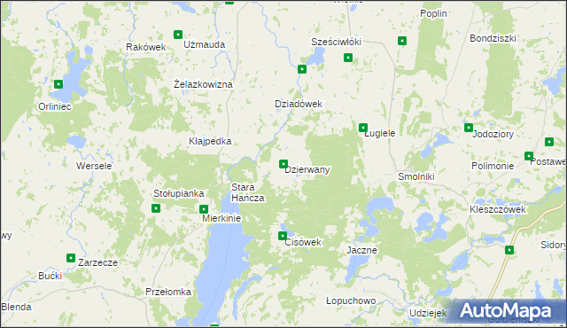 mapa Dzierwany, Dzierwany na mapie Targeo