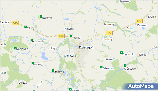 mapa Dzierzgoń, Dzierzgoń na mapie Targeo