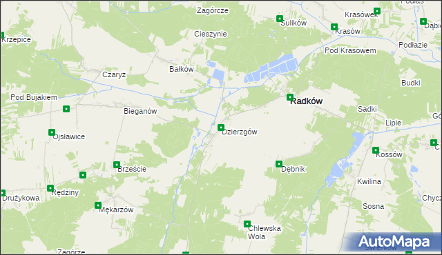 mapa Dzierzgów gmina Radków, Dzierzgów gmina Radków na mapie Targeo