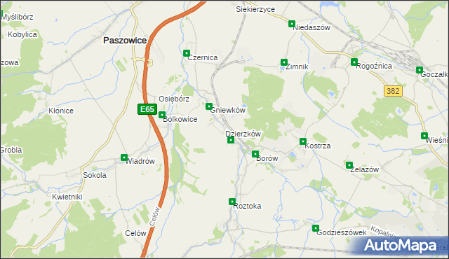 mapa Dzierzków, Dzierzków na mapie Targeo