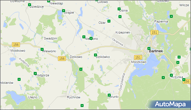 mapa Dzikówko, Dzikówko na mapie Targeo