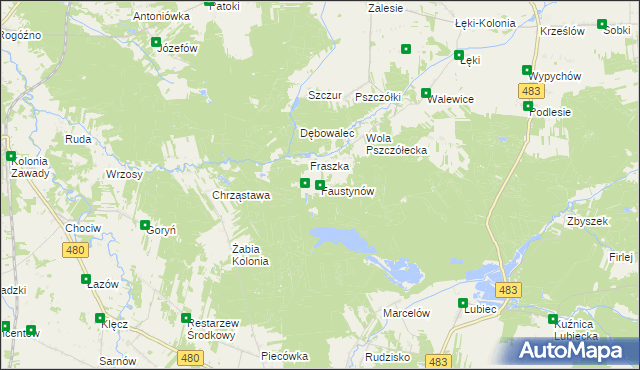 mapa Faustynów, Faustynów na mapie Targeo