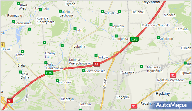 mapa Florków, Florków na mapie Targeo