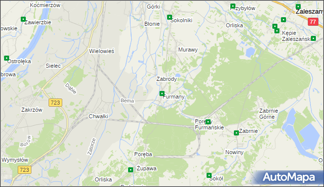 mapa Furmany, Furmany na mapie Targeo