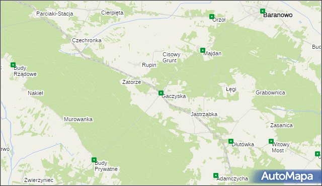 mapa Gaczyska, Gaczyska na mapie Targeo