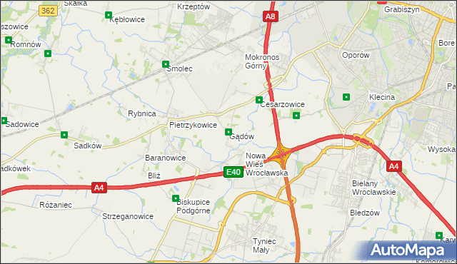 mapa Gądów, Gądów na mapie Targeo