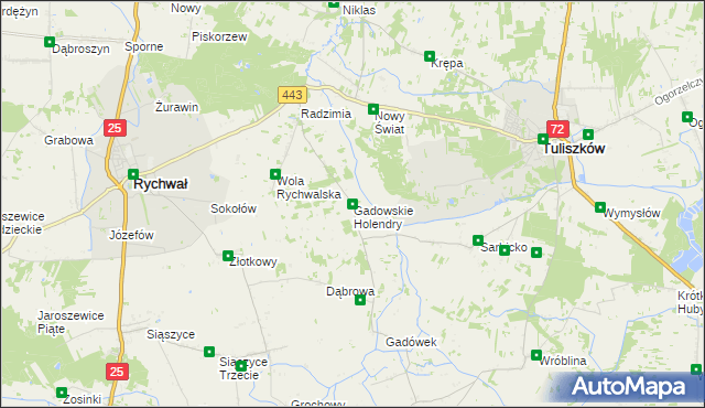 mapa Gadowskie Holendry, Gadowskie Holendry na mapie Targeo