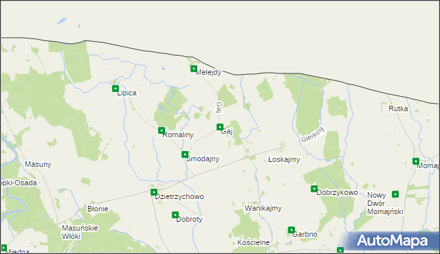 mapa Gaj gmina Sępopol, Gaj gmina Sępopol na mapie Targeo