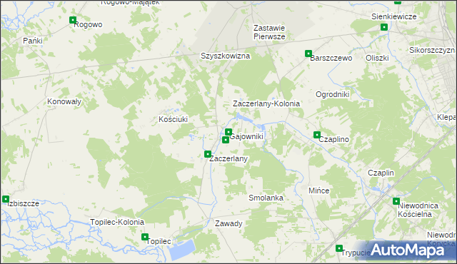 mapa Gajowniki, Gajowniki na mapie Targeo