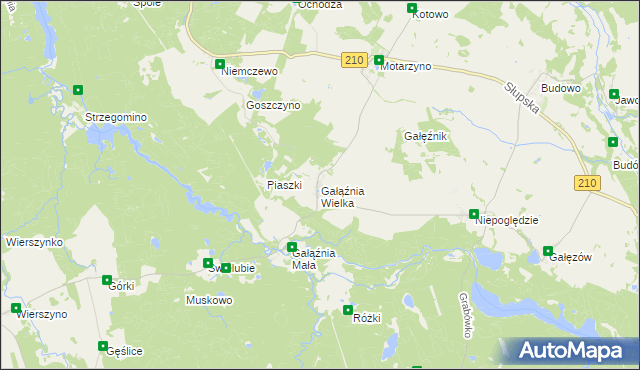 mapa Gałąźnia Wielka, Gałąźnia Wielka na mapie Targeo