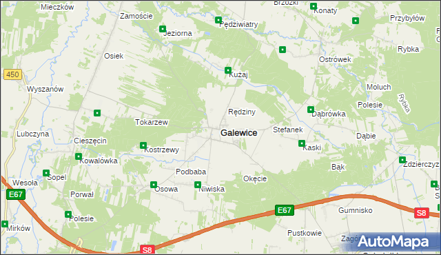 mapa Galewice, Galewice na mapie Targeo