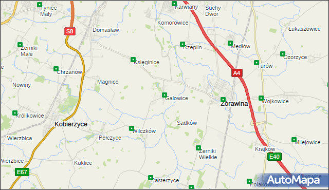 mapa Galowice, Galowice na mapie Targeo