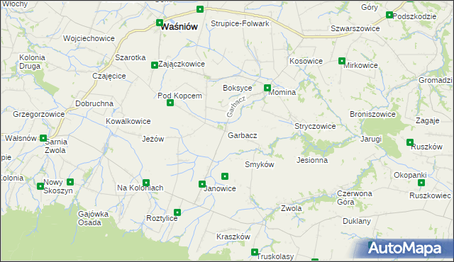 mapa Garbacz, Garbacz na mapie Targeo