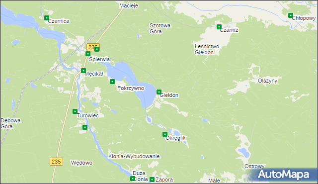 mapa Giełdon, Giełdon na mapie Targeo