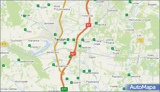 mapa Gładków, Gładków na mapie Targeo