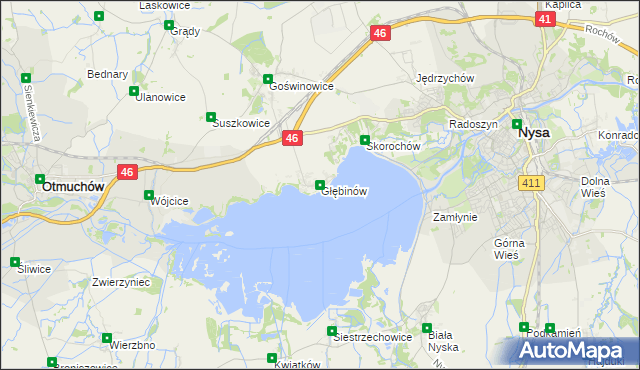 mapa Głębinów, Głębinów na mapie Targeo