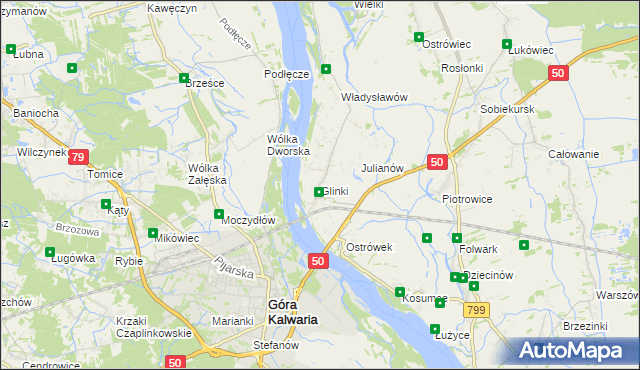 mapa Glinki gmina Karczew, Glinki gmina Karczew na mapie Targeo