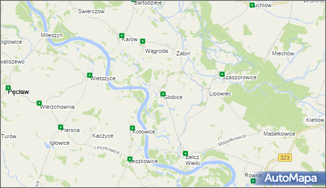 mapa Głobice, Głobice na mapie Targeo