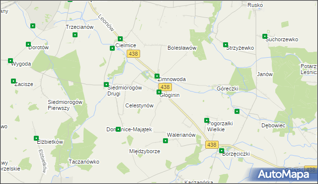 mapa Głoginin, Głoginin na mapie Targeo