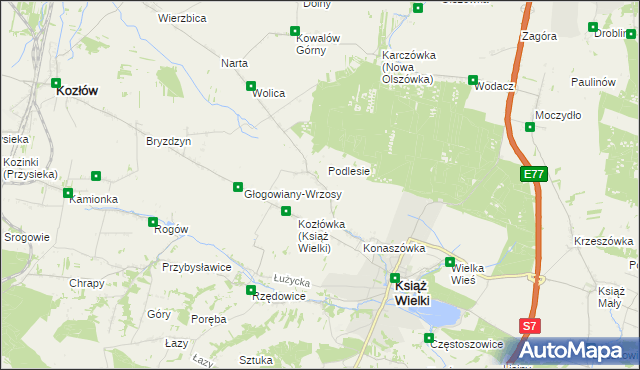 mapa Głogowiany-Stara Wieś, Głogowiany-Stara Wieś na mapie Targeo