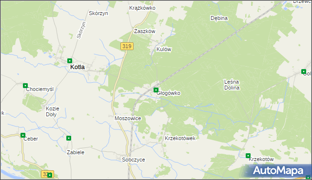 mapa Głogówko gmina Kotla, Głogówko gmina Kotla na mapie Targeo