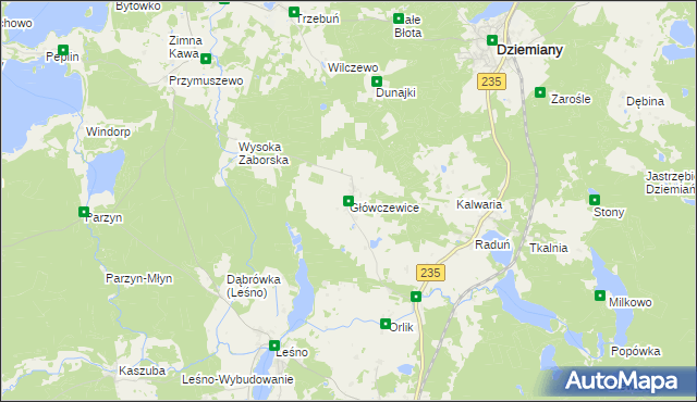 mapa Główczewice, Główczewice na mapie Targeo