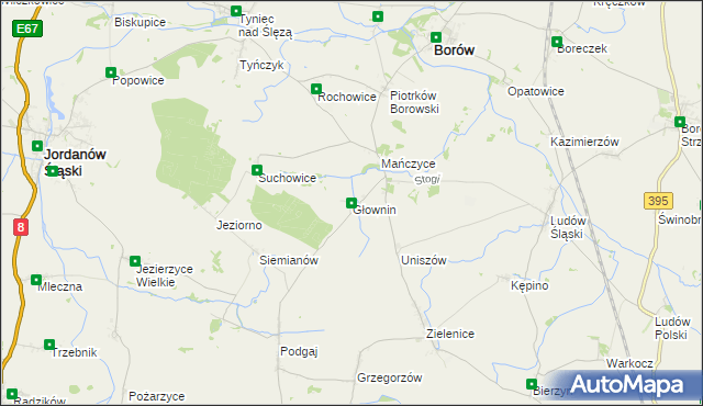 mapa Głownin, Głownin na mapie Targeo