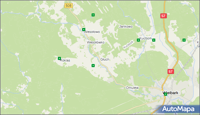 mapa Głuch, Głuch na mapie Targeo