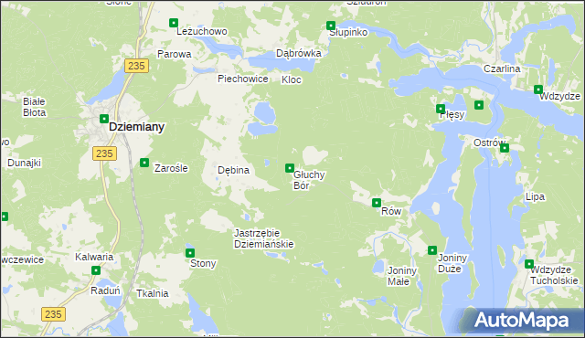 mapa Głuchy Bór, Głuchy Bór na mapie Targeo