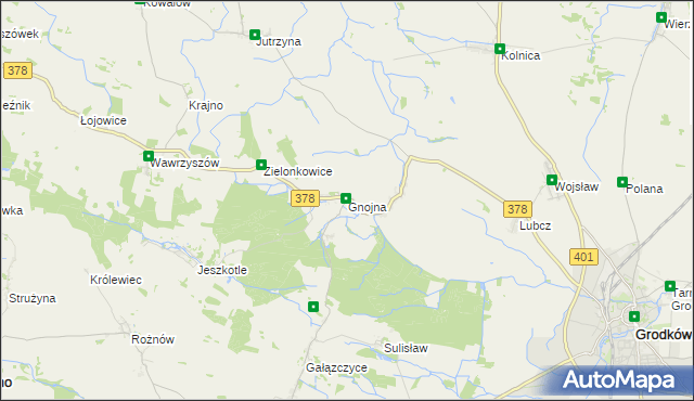 mapa Gnojna gmina Grodków, Gnojna gmina Grodków na mapie Targeo