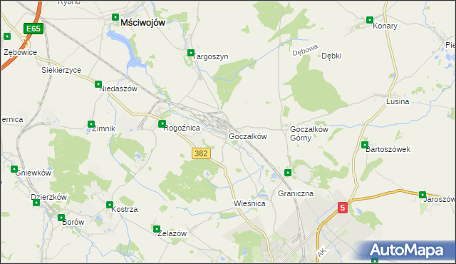 mapa Goczałków, Goczałków na mapie Targeo