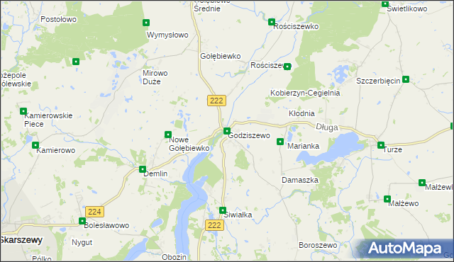 mapa Godziszewo gmina Skarszewy, Godziszewo gmina Skarszewy na mapie Targeo