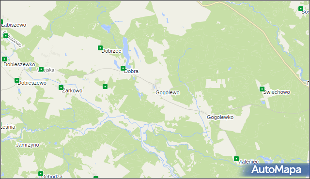 mapa Gogolewo gmina Dębnica Kaszubska, Gogolewo gmina Dębnica Kaszubska na mapie Targeo