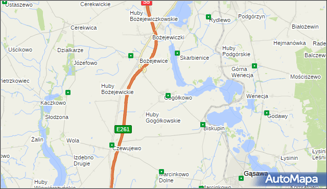 mapa Gogółkowo, Gogółkowo na mapie Targeo