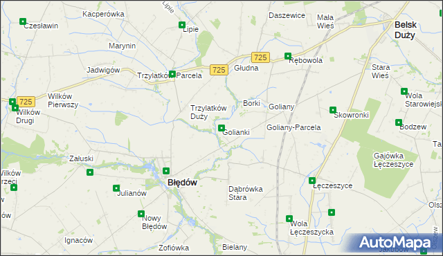 mapa Golianki, Golianki na mapie Targeo