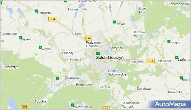 mapa Golub-Dobrzyń, Golub-Dobrzyń na mapie Targeo