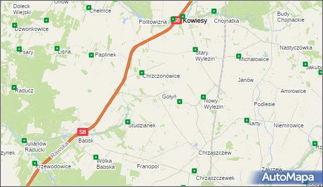 mapa Gołyń, Gołyń na mapie Targeo