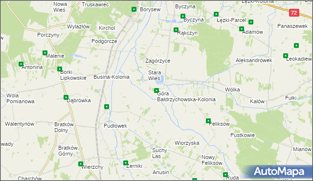 mapa Góra Bałdrzychowska-Kolonia, Góra Bałdrzychowska-Kolonia na mapie Targeo