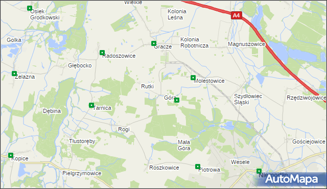 mapa Góra gmina Niemodlin, Góra gmina Niemodlin na mapie Targeo