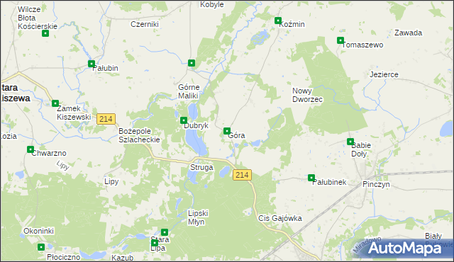 mapa Góra gmina Stara Kiszewa, Góra gmina Stara Kiszewa na mapie Targeo