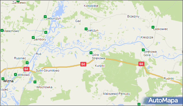 mapa Góra Strękowa, Góra Strękowa na mapie Targeo