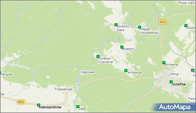 mapa Górecko Kościelne, Górecko Kościelne na mapie Targeo