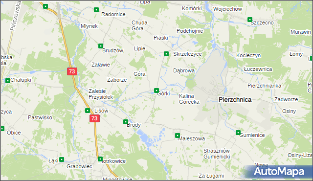 mapa Górki gmina Pierzchnica, Górki gmina Pierzchnica na mapie Targeo