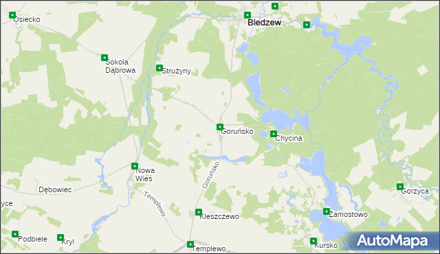 mapa Goruńsko, Goruńsko na mapie Targeo